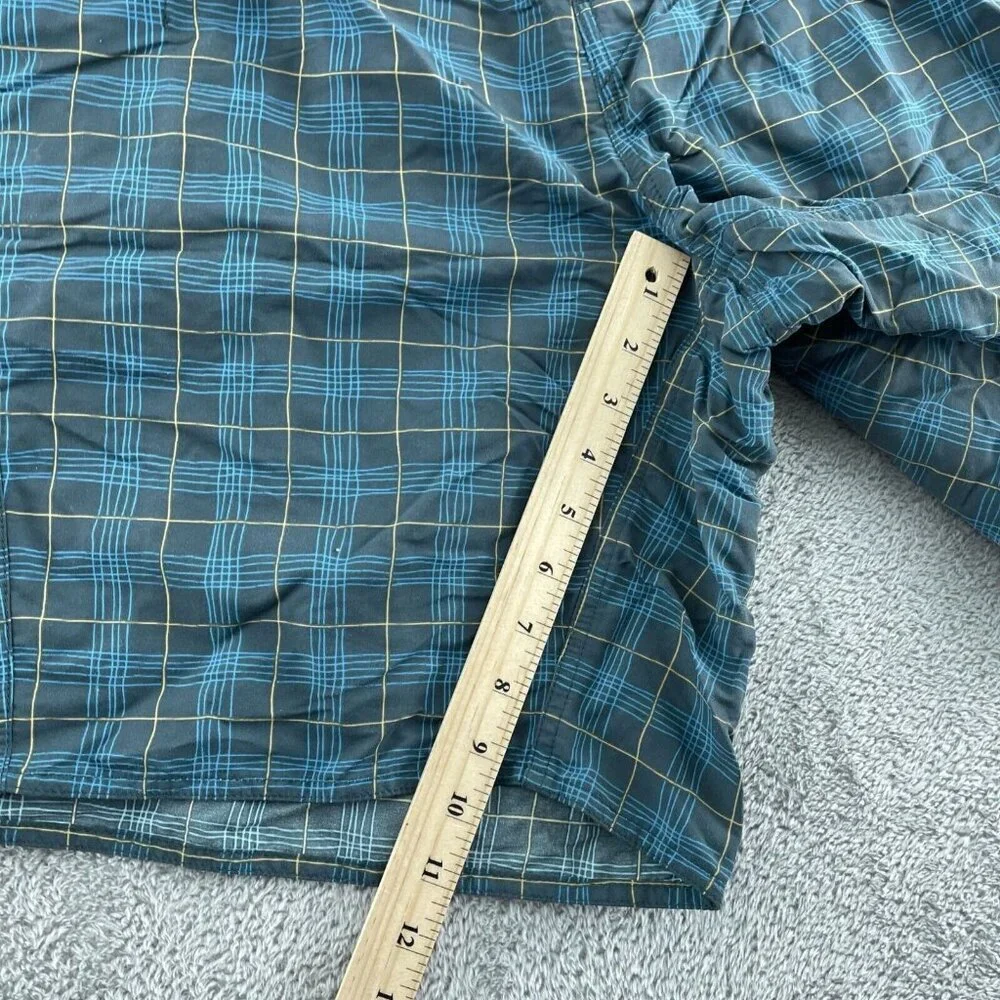 Patagonia Mens Plaid Swim Shorts 35 Nylon Blue & Yellow Drawstring Waist 2569 - Picture 6 of 9